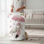 Kosz na zabawki KRÓLICZKI z parasolem 50cm