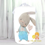 Kosz na zabawki KRÓLIK serce blue (40/50/60cm)
