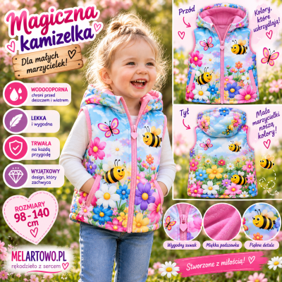 Kamizelka/ bezrękawnik Magiczne Pszczółki 98-140 cm 3-9lat
