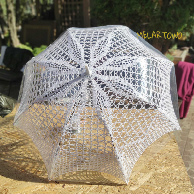 Parasol zrobiony na szydełku 120cm