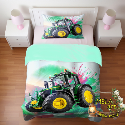 Traktor green- zestaw pościeli
