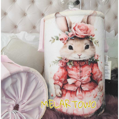 Kosz na zabawki Króliczka red-flower 40cm