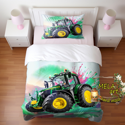 Traktor green- zestaw pościeli